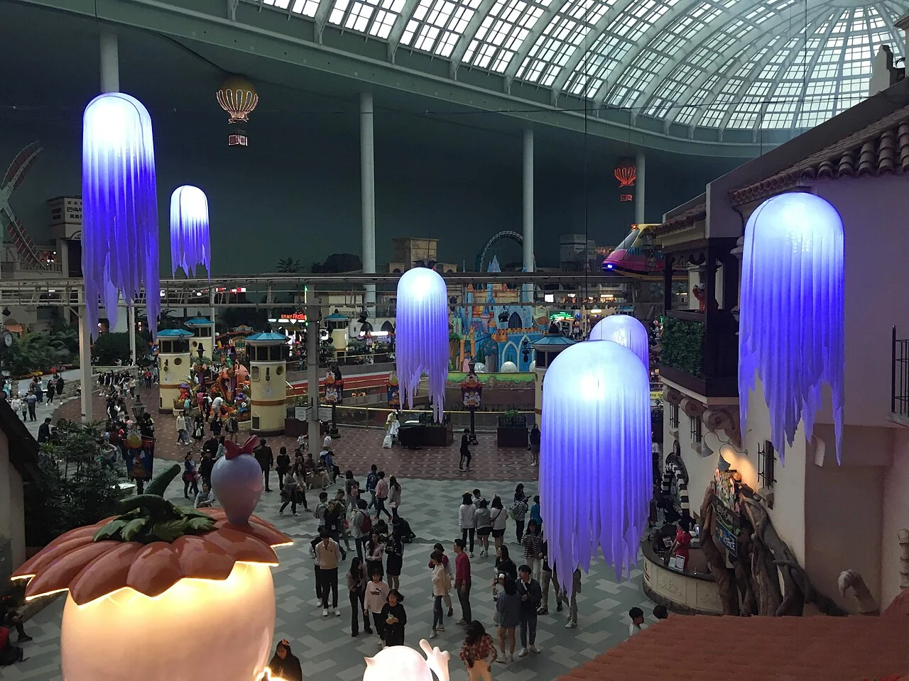 Real-life view of Lotte World and Magic Island in Jamsil, Seoul