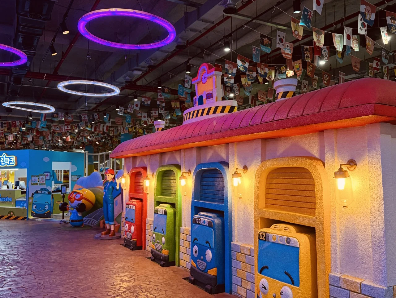 Indoor Tayo themed area at Trip.com exact Pororo and Tayo Theme Park Jeju attraction