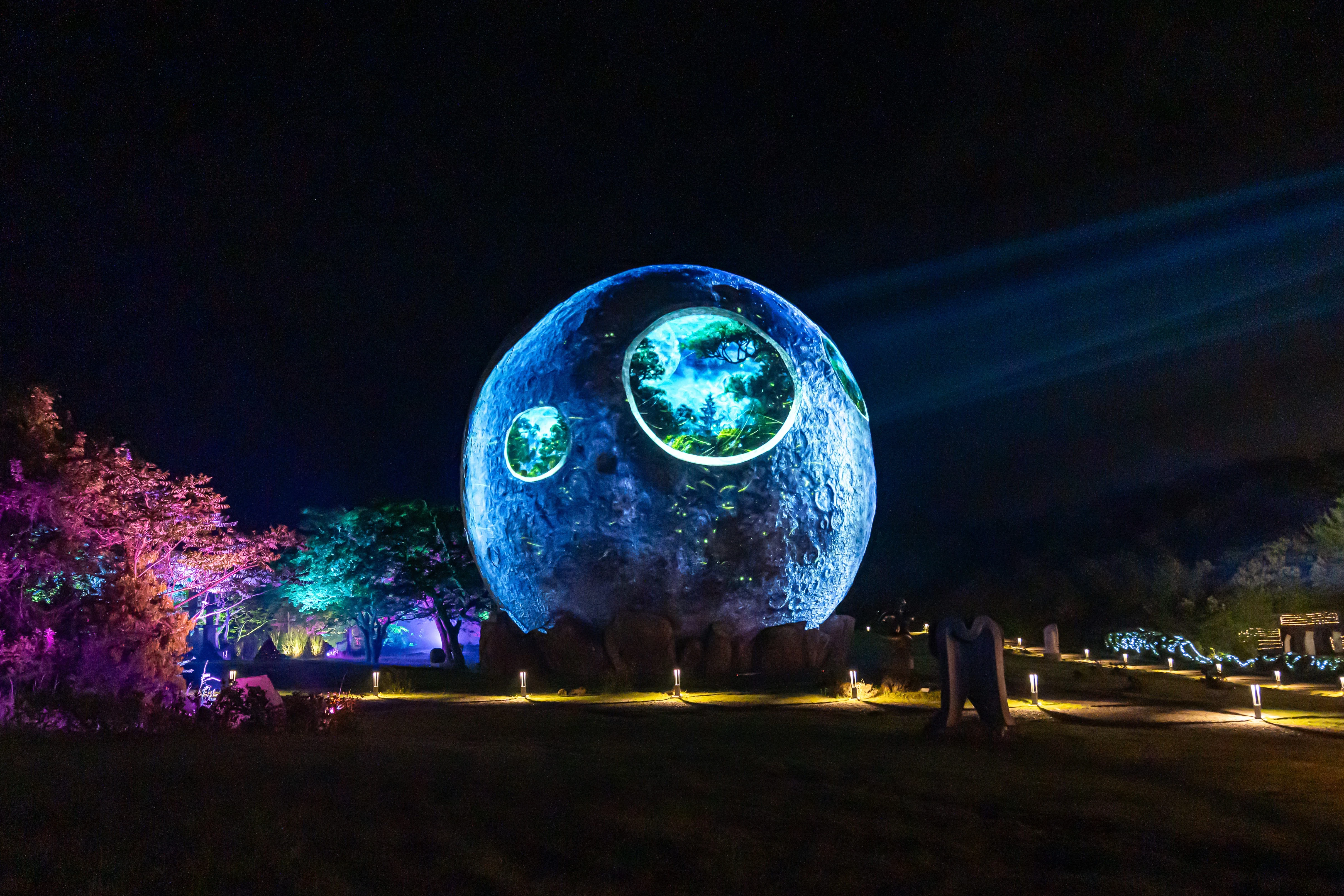 Giant moon night scene on KKday exact product 263303 for Lunafall Jeju