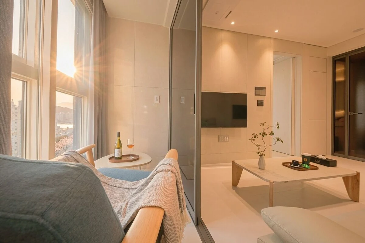 SOTA SUITE Busan Seomyeon real, separate living area.