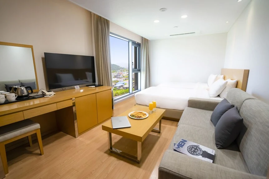 Real ordinary guest room at Uni Hotel Jeju