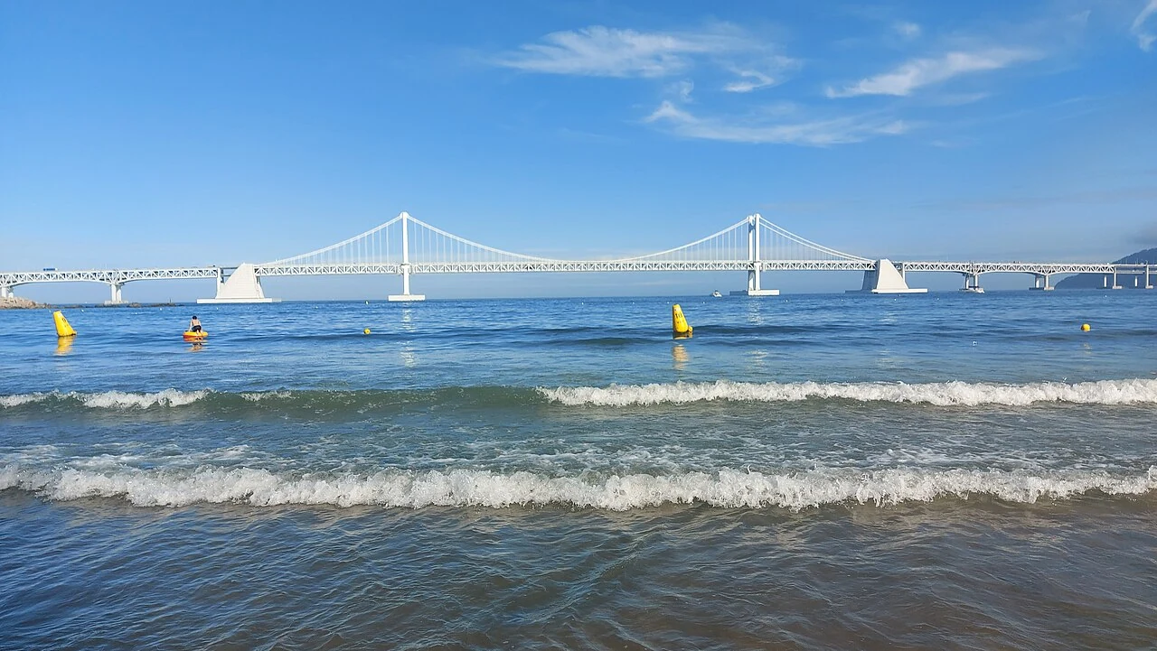 Gwangandaegyo Bridge across the water in Busan