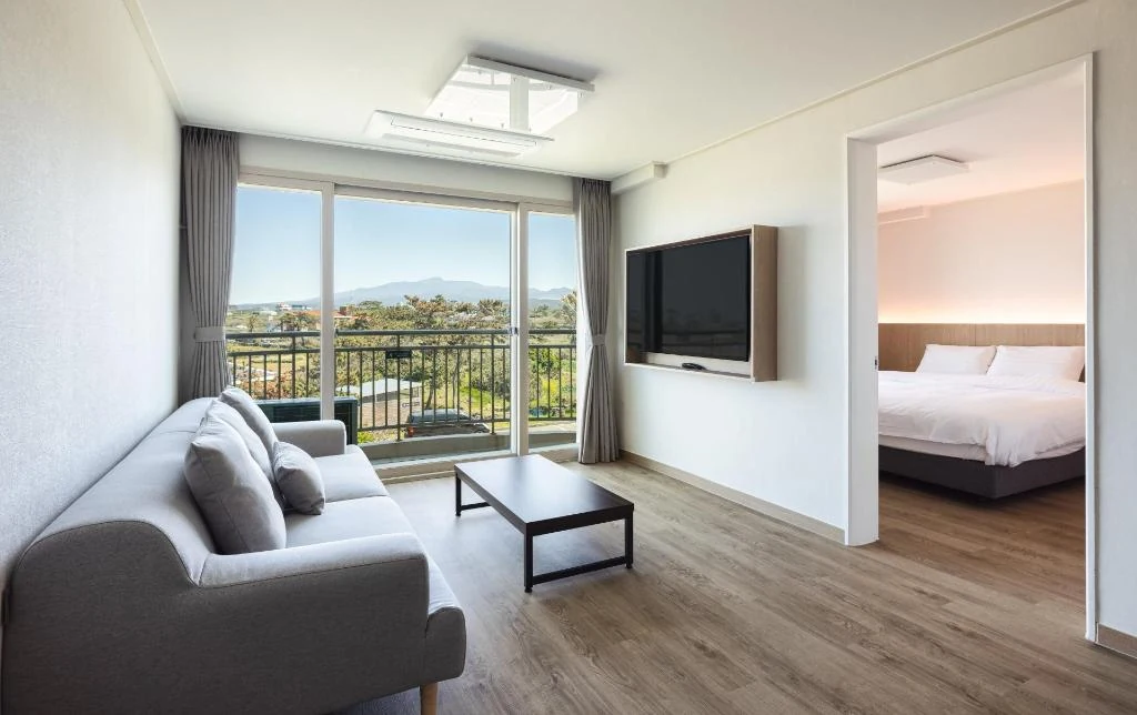Real suite living area and separate bedroom at Kensington Resort Jeju Hanlim