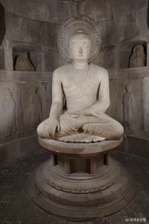 Seokguram’s principal seated Buddha in the stone rotunda