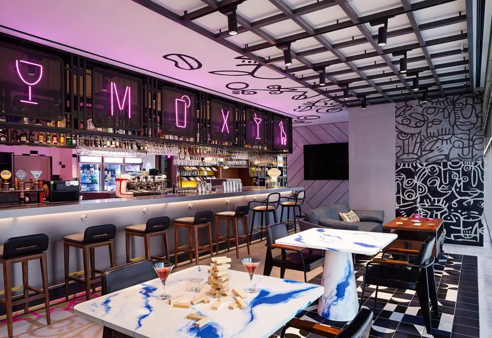 Bar and public space at Moxy Seoul Myeongdong