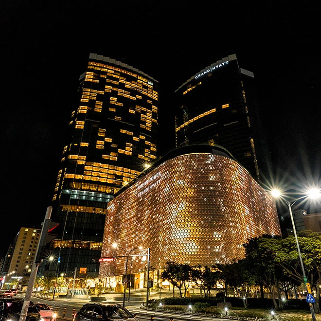 Grand Hyatt Jeju at Jeju Dream Tower at night