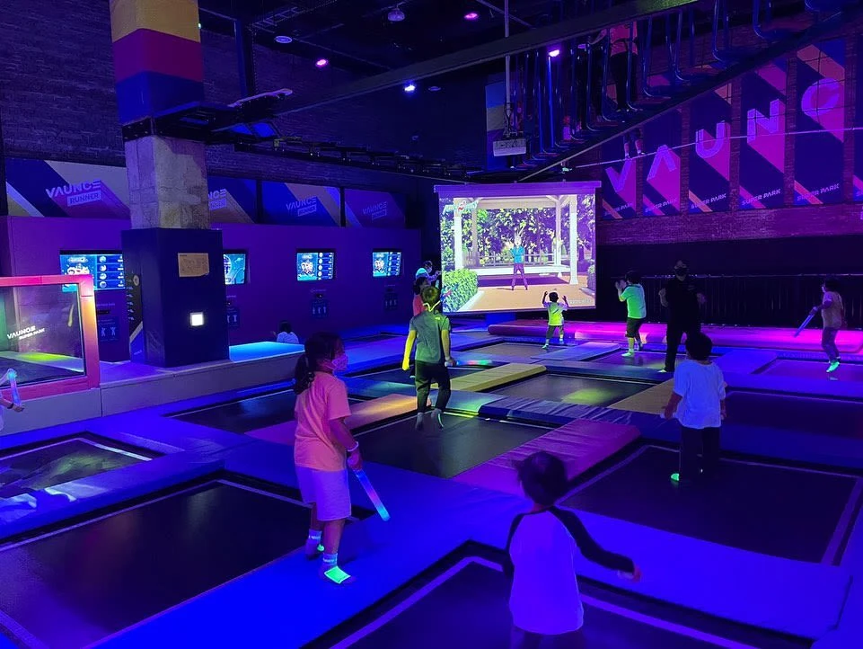 Real trampoline activity area at VAUNCE SUPER PARK Jeju